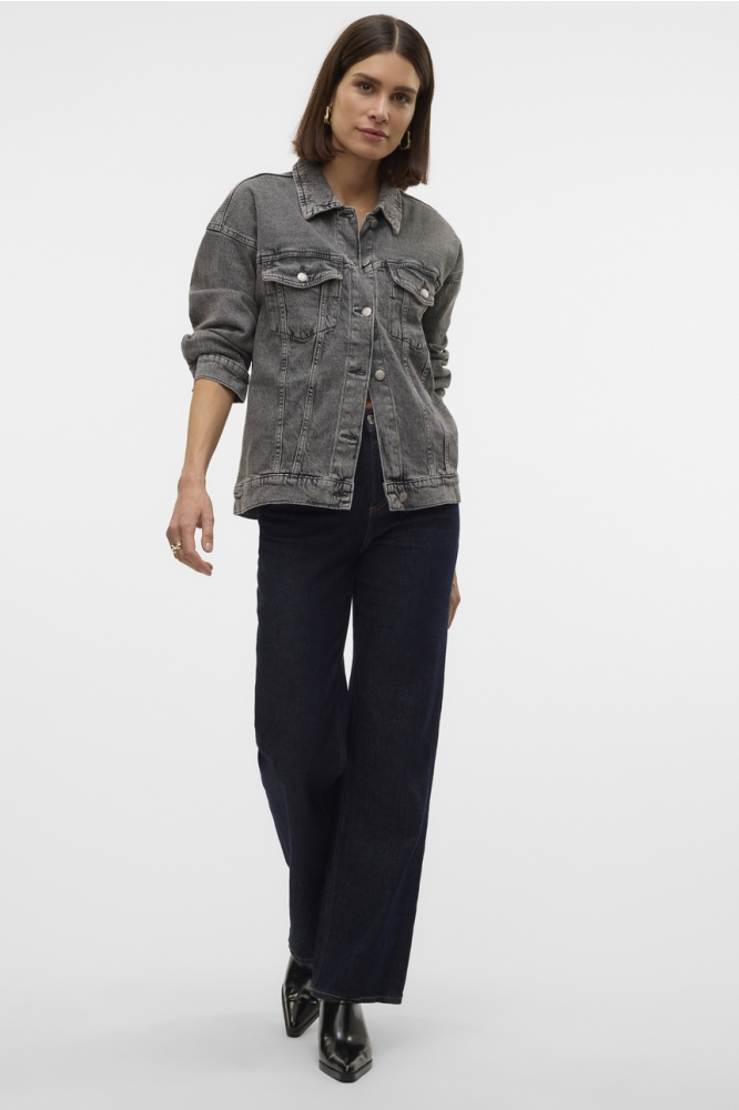 VMTESSA LS OVERSIZE DENIM JACKET GA 10329868 Medium Grey Den/RA206